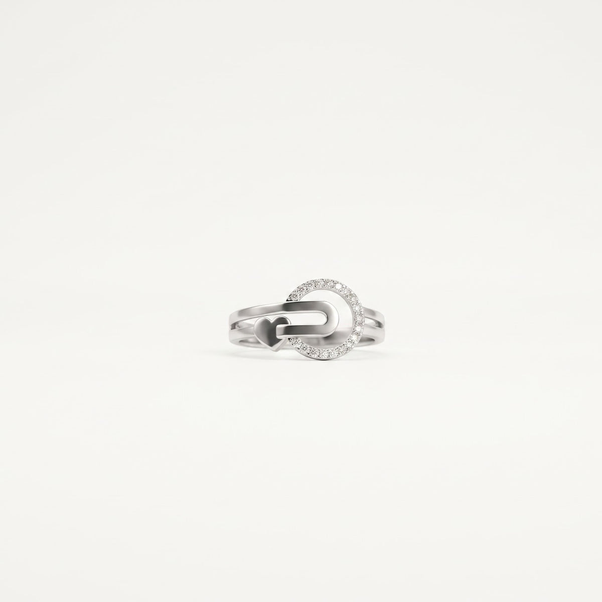 Silver Twisted Band Ring with Sparkling Stone Accent