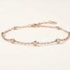 Rose Gold Beaded Bracelet with Sparkling Round Accents