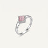 Elegant Pink Cushion-Cut Stone Halo Ring