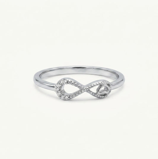 Elegant Infinity Heart & Key Crystal Ring