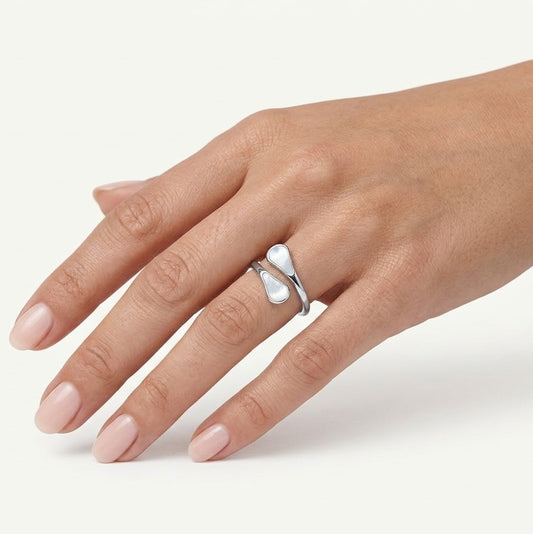 Elegant Mother of Pearl Open Cuff Ring for Women