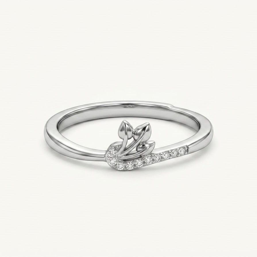 Elegant Silver Butterfly Ring with Sparkling Pavé Detail