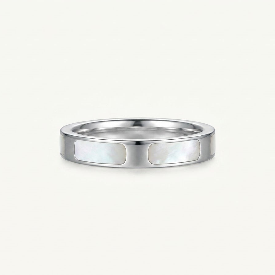 Elegant Mother of Pearl Inlay Band Ring