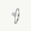 Elegant Silver Butterfly Ring with Sparkling Pavé Detail
