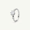 Elegant Silver Solitaire Ring with Round Sparkling Stone