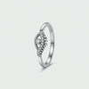 Elegant Halo-Leaf Crystal Ring with Sparkling Center Stone