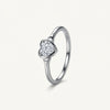 Elegant Heart-Shaped Crystal Ring with Polished Silver-Tone Band