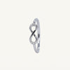 Elegant Infinity Knot Crystal Ring with Sparkling Accents
