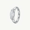 Elegant Marquise-Cut Crystal Solitaire Ring for Women