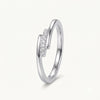 Elegant Silver Split Band Pave Ring with Sparkling Stones