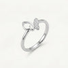 Elegant Silver Bow Pave Ring with Sparkling Detailing
