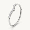 Emerald Green & Clear Stone V-Shaped Statement Bracelet – Silver Finish