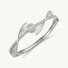 Elegant Heart Sparkle Open Cuff Bracelet – Silver Tone