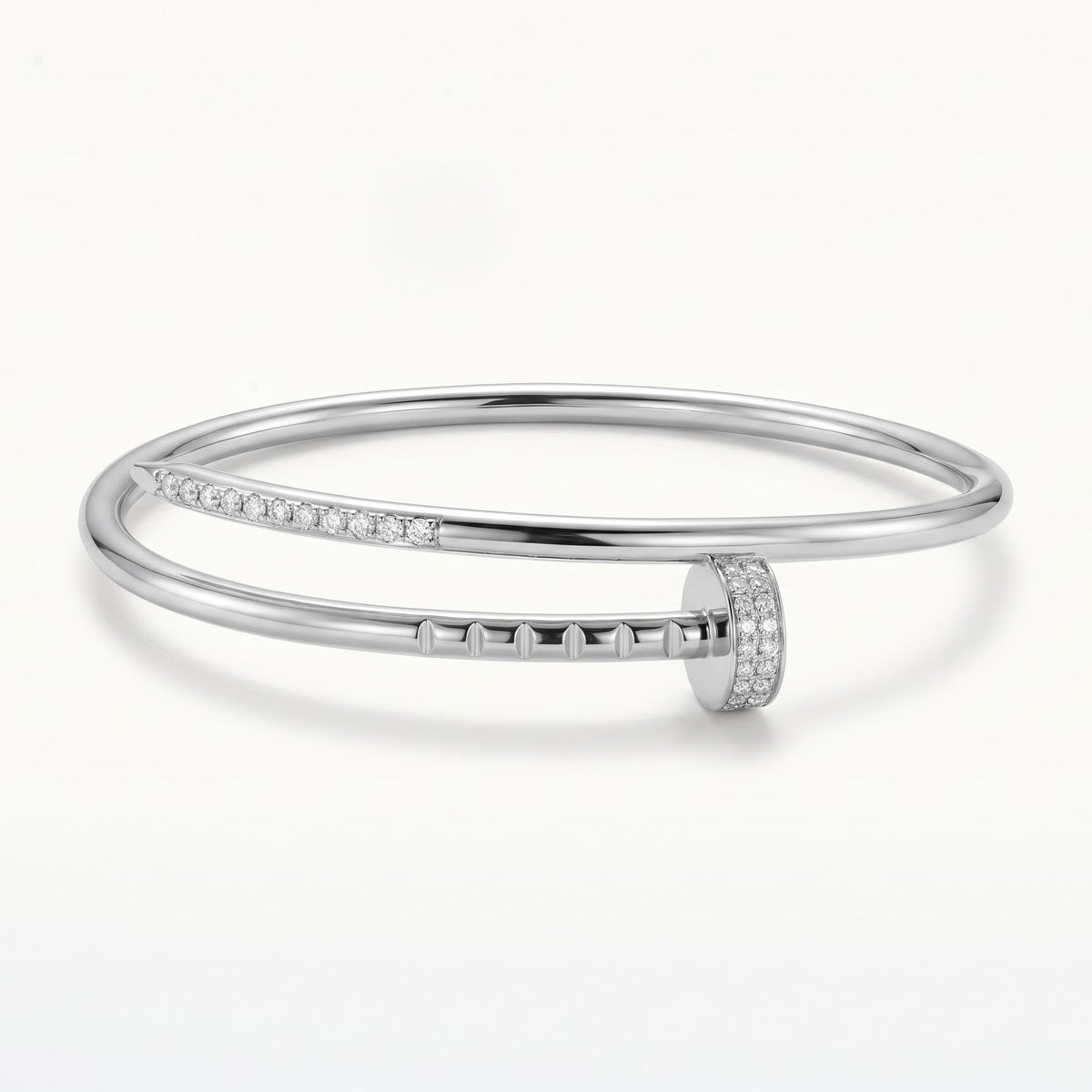 Sculpted Pavé Nail Cuff Bracelet | Modern Statement Jewellery