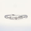 Geometric Diamond Accent Bracelet – Elegant Silver-Tone Link Bracelet