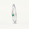 Elegant Silver Green Stone Bangle Bracelet