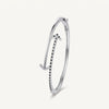 Elegant Arrow Crystal Bangle – Silver-Tone Open Cuff Bracelet