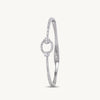 Oval Link Pavé Bangle Bracelet – Elegant Floral Crystal Centerpiece