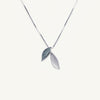Silver Double Leaf Pendant Necklace – Nature-Inspired Jewellery
