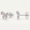Pink Bow Crystal Stud Earrings