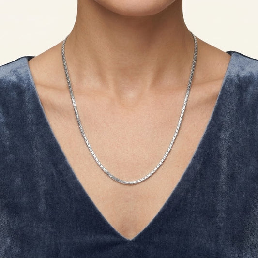 Delicate Silver Wheat Chain Necklace
