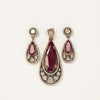 Elegant Ruby-Red Teardrop Necklace & Earrings Set