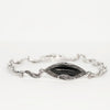Elegant Black Stone Silver-Tone Bracelet – Vintage Inspired Statement Jewellery