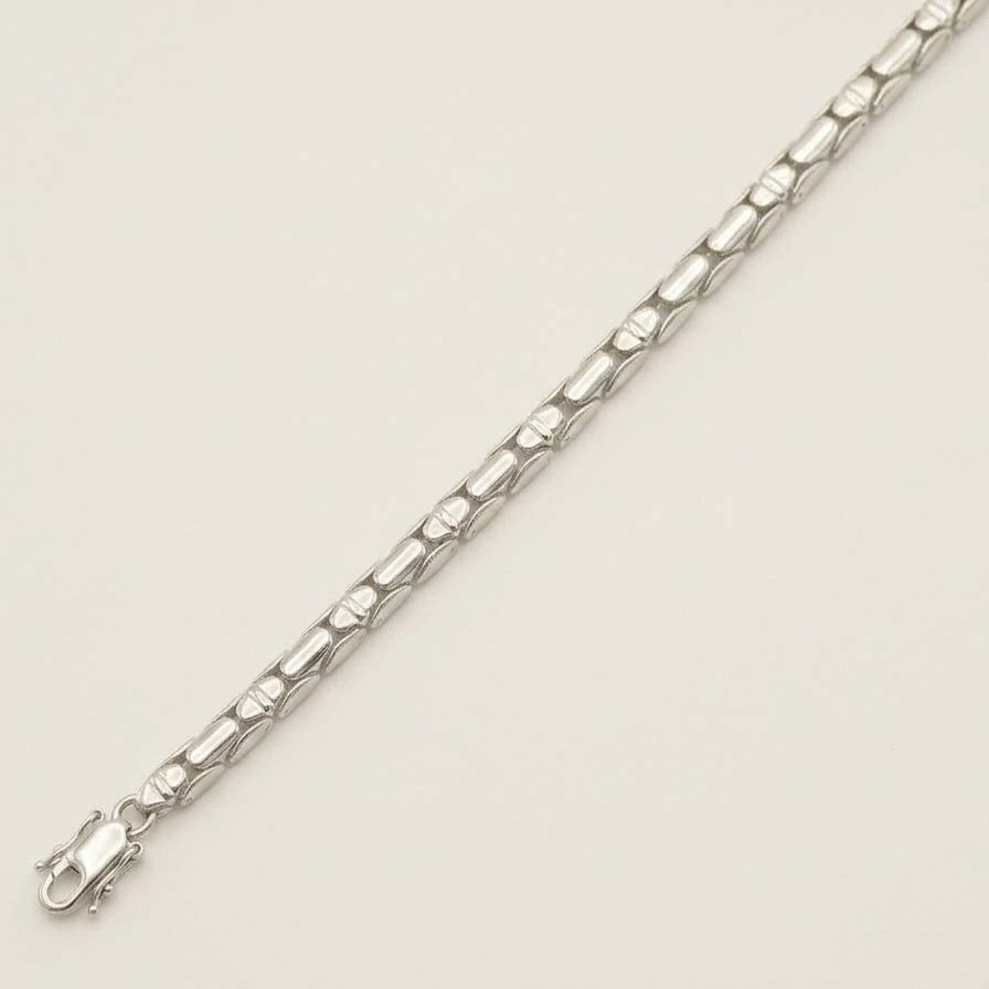 Silver-Tone Stainless Steel Multi-Link Bracelet for Men