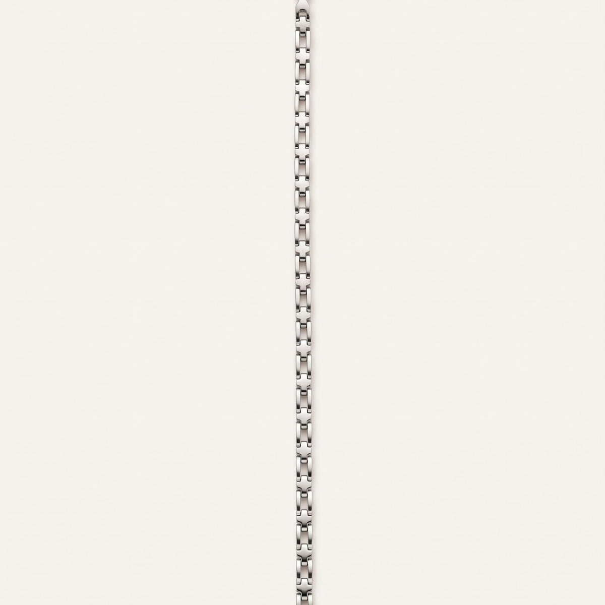 Modern Silver-Tone Cross Link Chain Bracelet