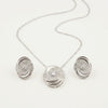 Elegant Swirl Pavé Pendant Necklace & Earrings Set