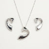 Elegant Curved Pavé Necklace & Earrings Jewellery Set
