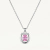 Elegant Pink Gemstone Pendant Necklace & Matching Earrings Set