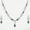 Green Gemstone Necklace & Earrings Set