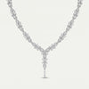 White Stone Floral Necklace & Earrings Set