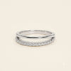Elegant Silver Pavé Band Ring with Sparkling Clear Stones