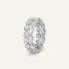 Silver Marquise & Round Crystal Eternity Ring with Heart Details