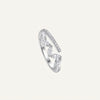 Elegant Silver Marquise Crystal Open Band Ring