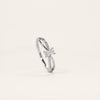 Elegant Silver Emerald-Cut Solitaire Crystal Ring