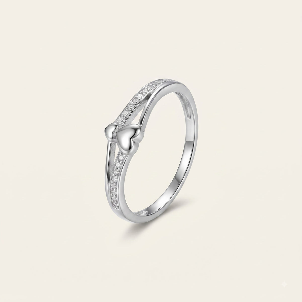 Elegant Silver Bow Knot Ring with Sparkling Stone Accents