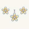 Elegant Opal Flower Necklace & Matching Earrings Set