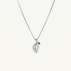Silver Leaf Pendant Necklace with Green Stone | Elegant Jewellery
