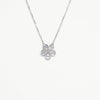 Elegant Silver Floral Pendant Necklace with Sparkling Stones