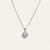 Silver Blue Enamel Flower Pearl Pendant Necklace