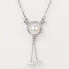 Elegant Silver Pearl Drop Pendant Necklace