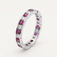 Ruby Pink & Crystal-Tone Eternity Band Ring for Women