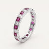 Ruby Pink & Crystal-Tone Eternity Band Ring for Women