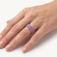 Pink Crystal Pavé Statement Ring with Silver-Tone Finish