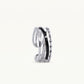 Black & Silver Stacked Ring Set with Sparkling Accents
