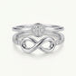 Silver Infinity Ring with Sparkling Stone Accent