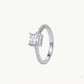 Elegant Silver Princess Cut Pave Ring with Sparkling Stone Band